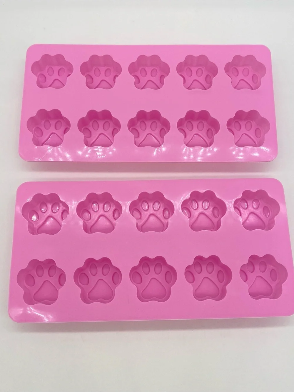 2 Pack Pink Silicone Paw Print Molds Dog Paw Candy Treat Mold